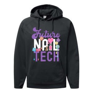 Nail Tech Quote Work Uniform Nail Polish Future Performance Fleece Hoodie