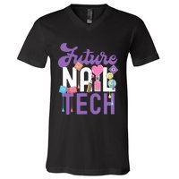 Nail Tech Quote Work Uniform Nail Polish Future V-Neck T-Shirt