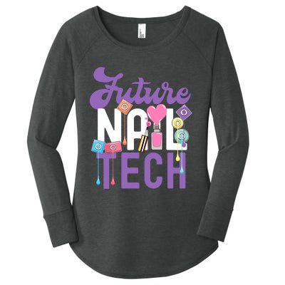 Nail Tech Quote Work Uniform Nail Polish Future Women's Perfect Tri Tunic Long Sleeve Shirt