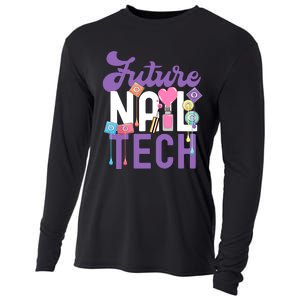 Nail Tech Quote Work Uniform Nail Polish Future Cooling Performance Long Sleeve Crew