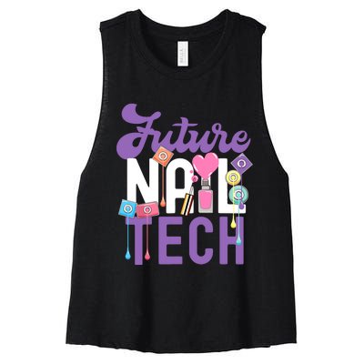 Nail Tech Quote Work Uniform Nail Polish Future Women's Racerback Cropped Tank