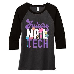 Nail Tech Quote Work Uniform Nail Polish Future Women's Tri-Blend 3/4-Sleeve Raglan Shirt