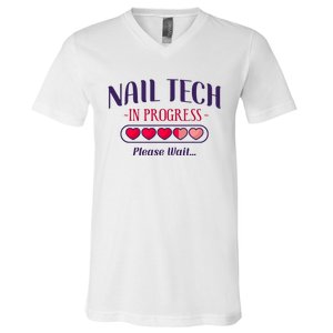 Nail Tech Quote Work Uniform Nail Polish Future V-Neck T-Shirt