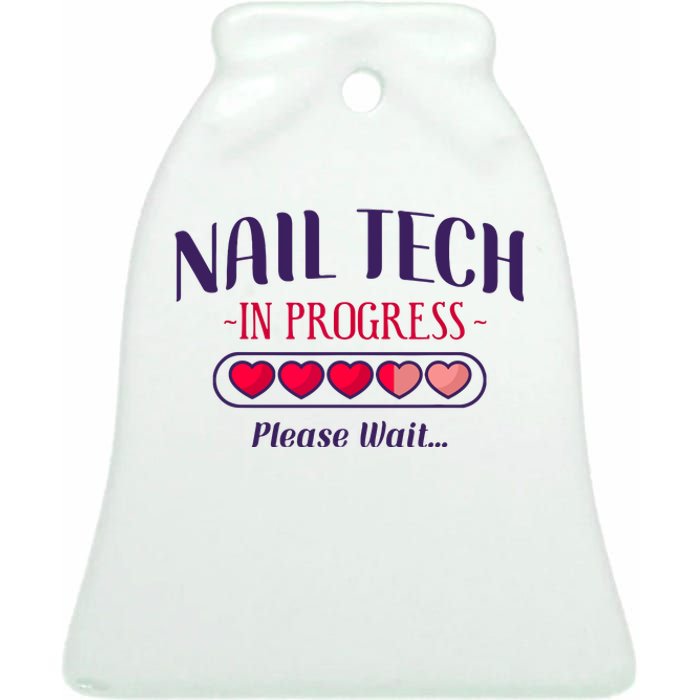 Nail Tech Quote Work Uniform Nail Polish Future Ceramic Bell Ornament