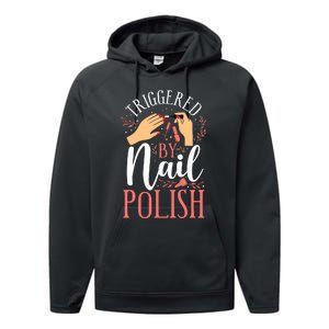 Nail Tech Quote Work Uniform Nail Polish Performance Fleece Hoodie