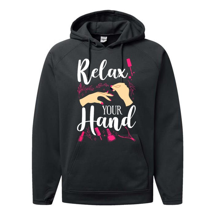 Nail Tech Quote Work Uniform Nail Polish Performance Fleece Hoodie