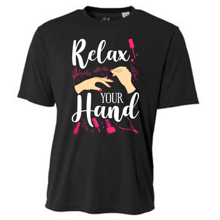 Nail Tech Quote Work Uniform Nail Polish Cooling Performance Crew T-Shirt