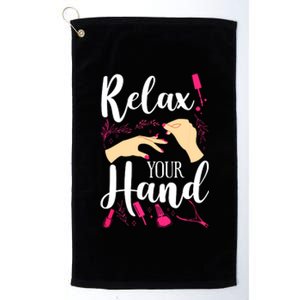 Nail Tech Quote Work Uniform Nail Polish Platinum Collection Golf Towel