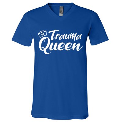 Nursing Trauma Queen Nicu Icu Nurse Er Gift Funny Gift V-Neck T-Shirt