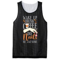 Nail Tech Quote Work Uniform Coffee Nail Polish Mesh Reversible Basketball Jersey Tank