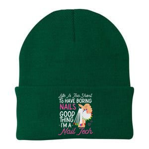 Nail Tech Quote Work Uniform Nail Polish Knit Cap Winter Beanie