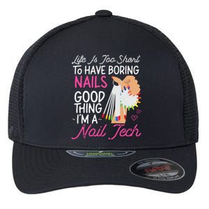 Nail Tech Quote Work Uniform Nail Polish Flexfit Unipanel Trucker Cap