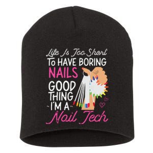 Nail Tech Quote Work Uniform Nail Polish Short Acrylic Beanie