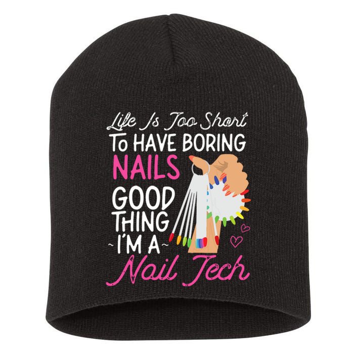 Nail Tech Quote Work Uniform Nail Polish Short Acrylic Beanie