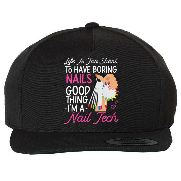 Nail Tech Quote Work Uniform Nail Polish Wool Snapback Cap