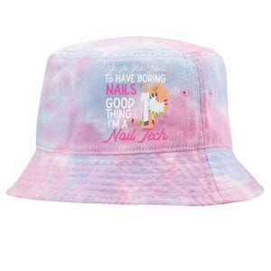 Nail Tech Quote Work Uniform Nail Polish Tie-Dyed Bucket Hat