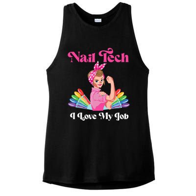 Nail Tech Quote Work Uniform Nail Polish Ladies PosiCharge Tri-Blend Wicking Tank