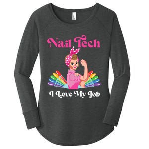 Nail Tech Quote Work Uniform Nail Polish Women's Perfect Tri Tunic Long Sleeve Shirt