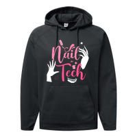 Nail Tech Quote Work Uniform Nail Polish Performance Fleece Hoodie