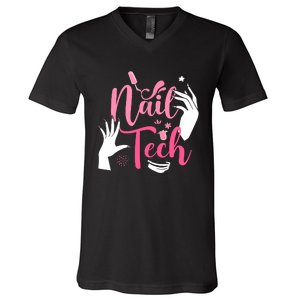 Nail Tech Quote Work Uniform Nail Polish V-Neck T-Shirt