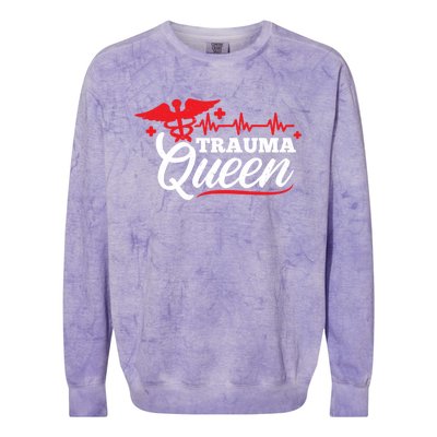 Nurse Trauma Queen Gift Colorblast Crewneck Sweatshirt