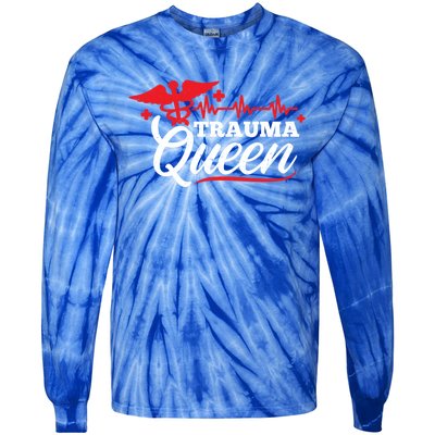 Nurse Trauma Queen Gift Tie-Dye Long Sleeve Shirt