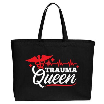 Nurse Trauma Queen Gift Cotton Canvas Jumbo Tote