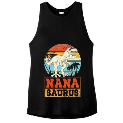Nanasaurus T Rex Dinosaur Nana Saurus Family Matching Ladies PosiCharge Tri-Blend Wicking Tank