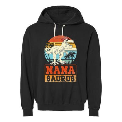 Nanasaurus T Rex Dinosaur Nana Saurus Family Matching Garment-Dyed Fleece Hoodie
