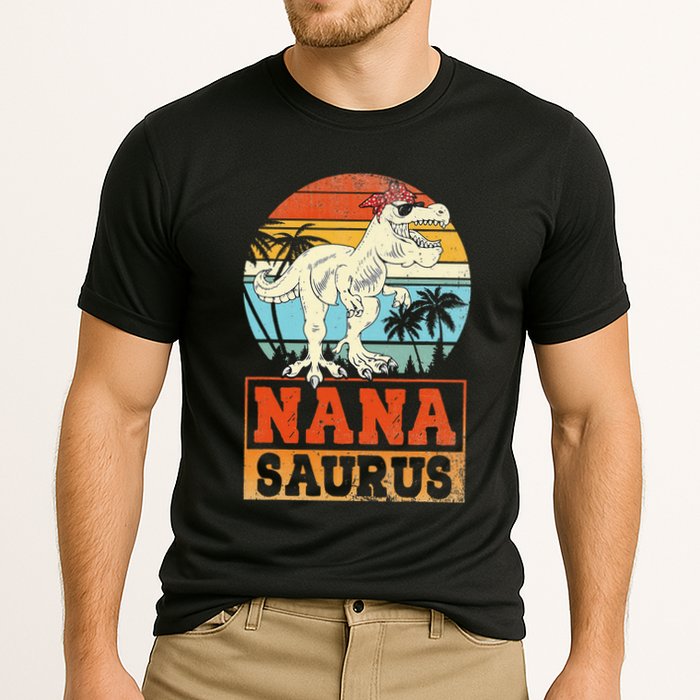 Nanasaurus T Rex Dinosaur Nana Saurus Family Matching Performance Shirt