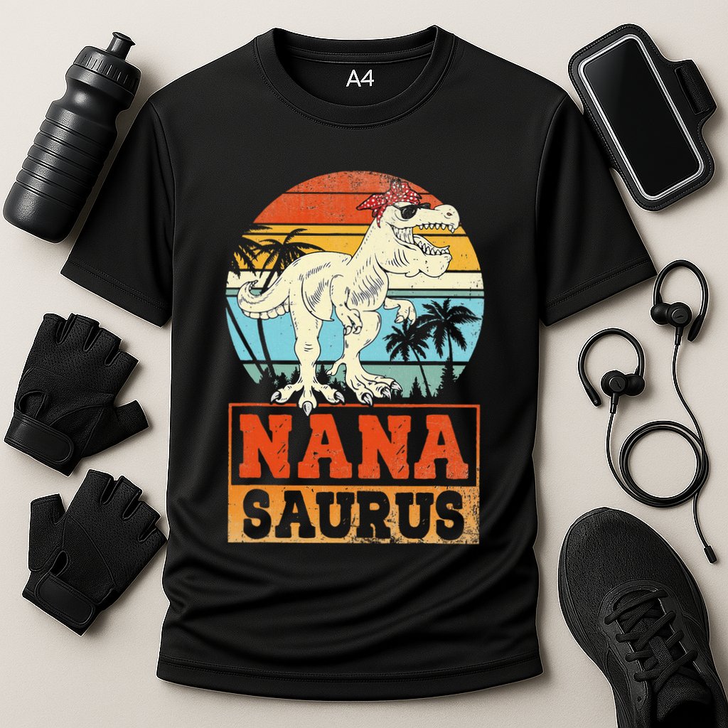 Nanasaurus T Rex Dinosaur Nana Saurus Family Matching Performance Shirt