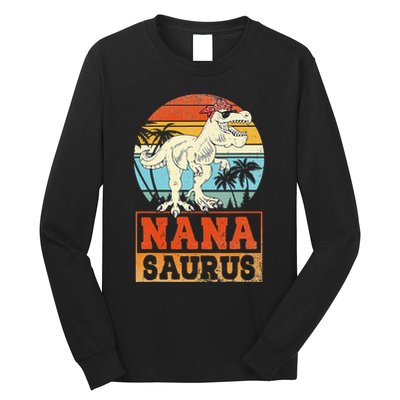 Nanasaurus T Rex Dinosaur Nana Saurus Family Matching Long Sleeve Shirt