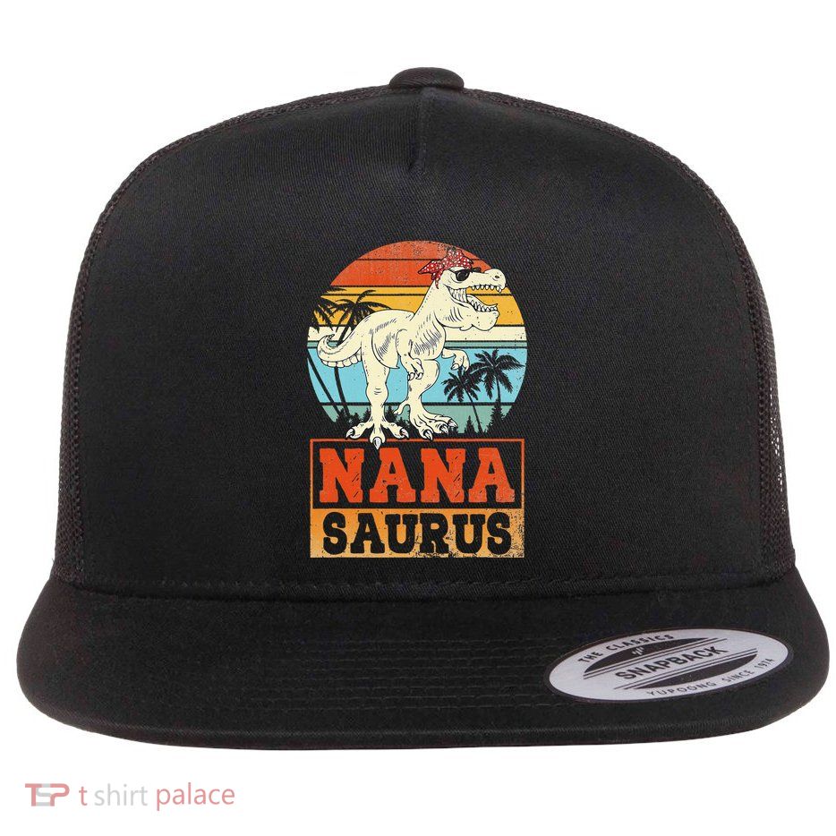 Nanasaurus T Rex Dinosaur Nana Saurus Family Matching Flatbill Hat