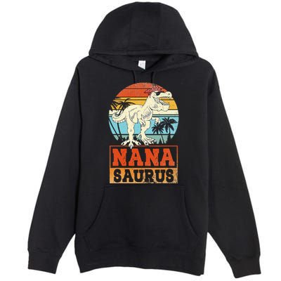 Nanasaurus T Rex Dinosaur Nana Saurus Family Matching Premium Pullover Hoodie