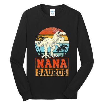 Nanasaurus T Rex Dinosaur Nana Saurus Family Matching Tall Long Sleeve T-Shirt