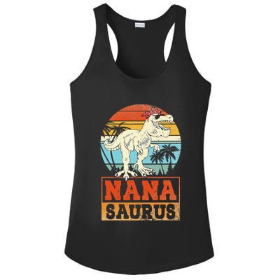 Nanasaurus T Rex Dinosaur Nana Saurus Family Matching Ladies PosiCharge Competitor Racerback Tank