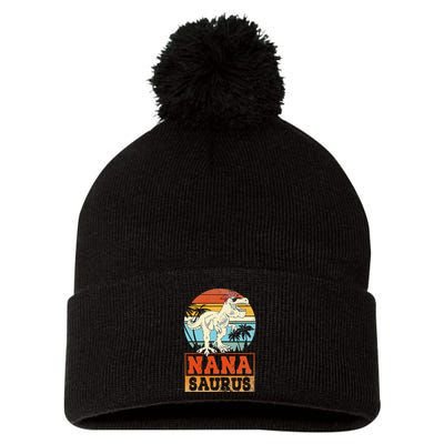 Nanasaurus T Rex Dinosaur Nana Saurus Family Matching Pom Pom 12in Knit Beanie