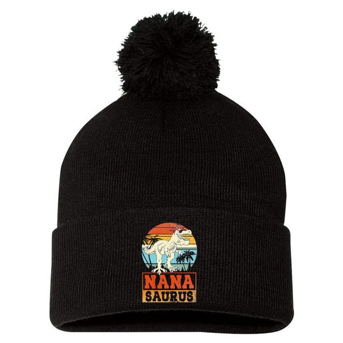 Nanasaurus T Rex Dinosaur Nana Saurus Family Matching Pom Pom 12in Knit Beanie