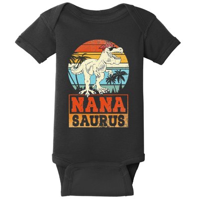 Nanasaurus T Rex Dinosaur Nana Saurus Family Matching Baby Bodysuit