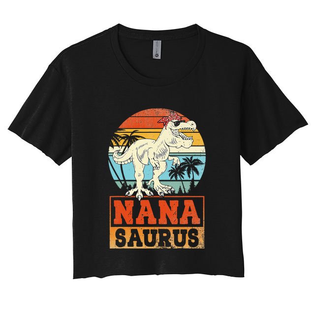 Nanasaurus T Rex Dinosaur Nana Saurus Family Matching Crop Top