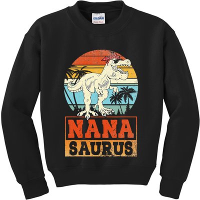 Nanasaurus T Rex Dinosaur Nana Saurus Family Matching Kids Sweatshirt