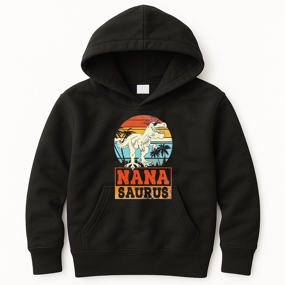 Nanasaurus T Rex Dinosaur Nana Saurus Family Matching Kids Hoodie