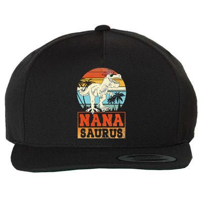 Nanasaurus T Rex Dinosaur Nana Saurus Family Matching Wool Snapback Cap