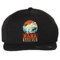 Nanasaurus T Rex Dinosaur Nana Saurus Family Matching Wool Snapback Cap