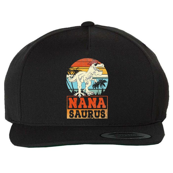 Nanasaurus T Rex Dinosaur Nana Saurus Family Matching Wool Snapback Cap