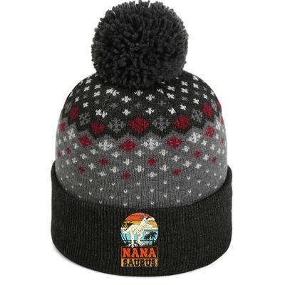 Nanasaurus T Rex Dinosaur Nana Saurus Family Matching The Baniff Cuffed Pom Beanie