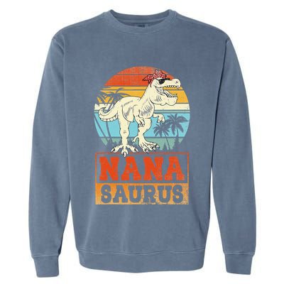Nanasaurus T Rex Dinosaur Nana Saurus Family Matching Garment-Dyed Sweatshirt