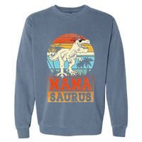 Nanasaurus T Rex Dinosaur Nana Saurus Family Matching Garment-Dyed Sweatshirt