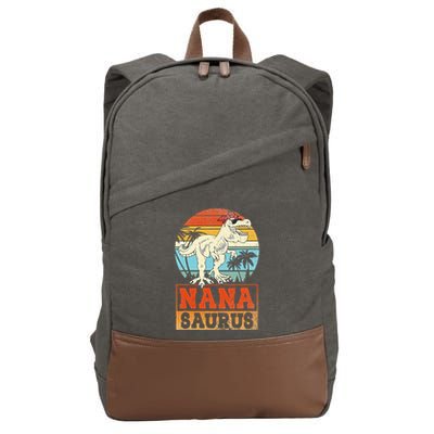Nanasaurus T Rex Dinosaur Nana Saurus Family Matching Cotton Canvas Backpack