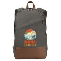 Nanasaurus T Rex Dinosaur Nana Saurus Family Matching Cotton Canvas Backpack